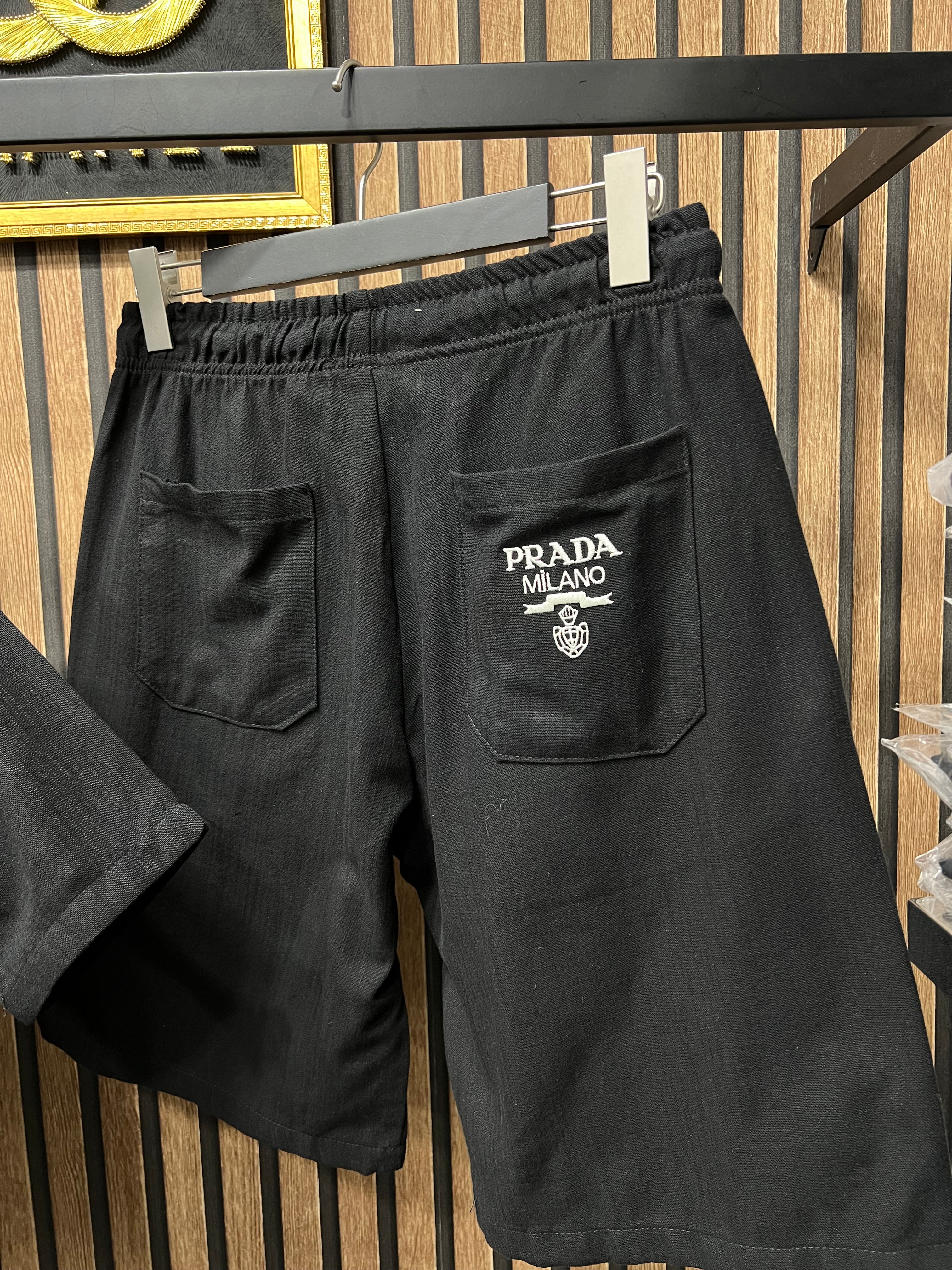 Prada σετ πουκάμισο με βερμούδα p-2783
