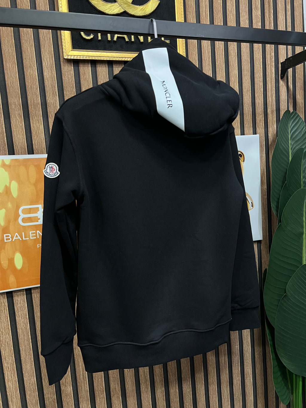 Moncler φούτερ ζακέτα με επιγραφή στη κουκούλα m-1024