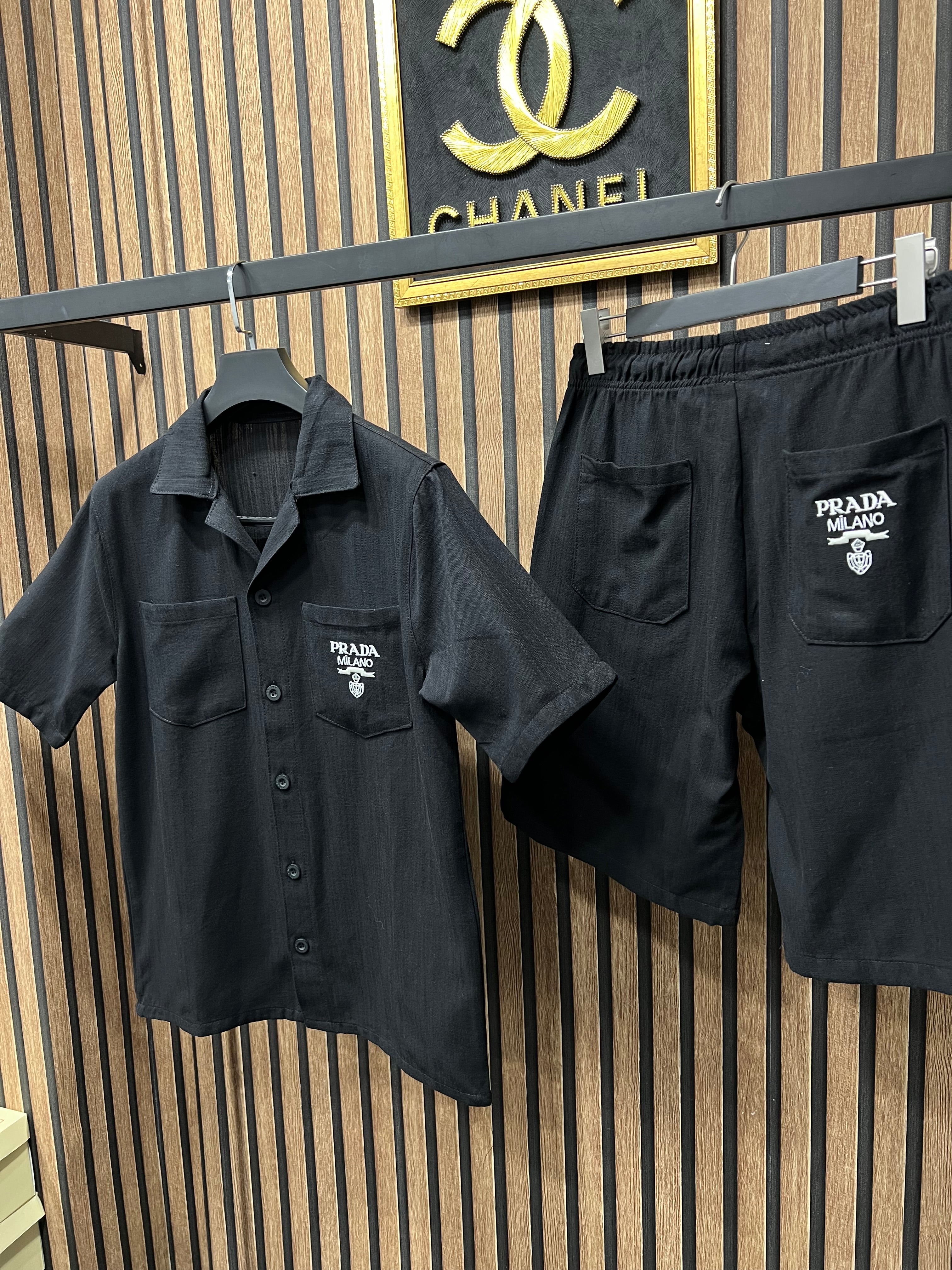 Prada σετ πουκάμισο με βερμούδα p-2783