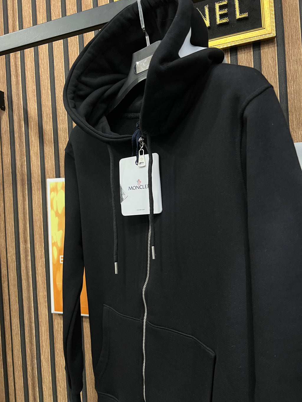 Moncler φούτερ ζακέτα με επιγραφή στη κουκούλα m-1024
