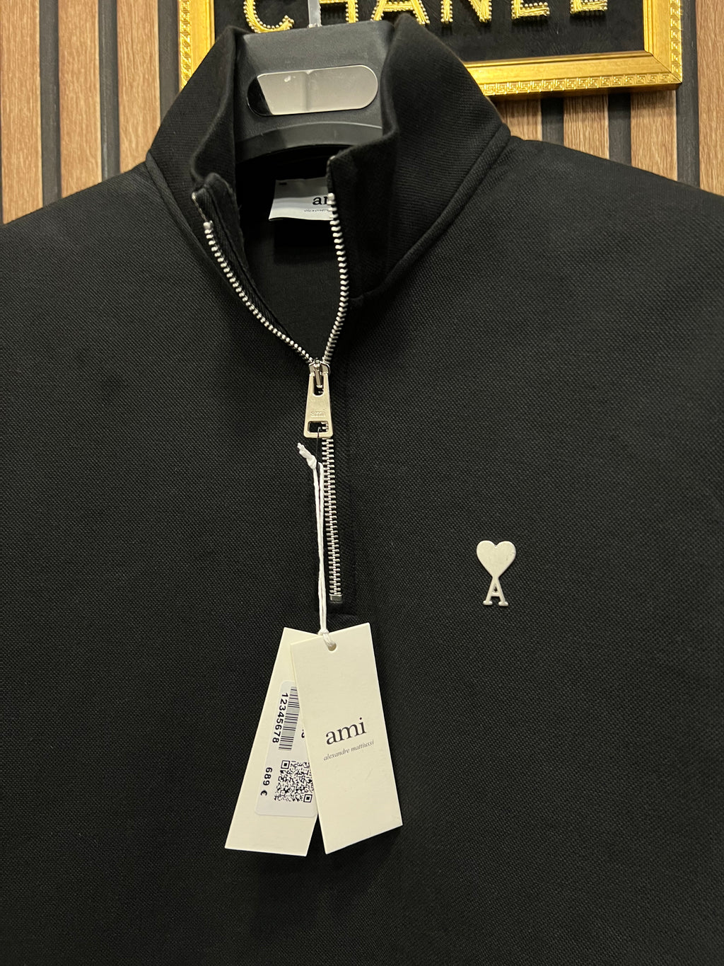 Ami μπλούζα με φερμουάρ στο γιακά a-017