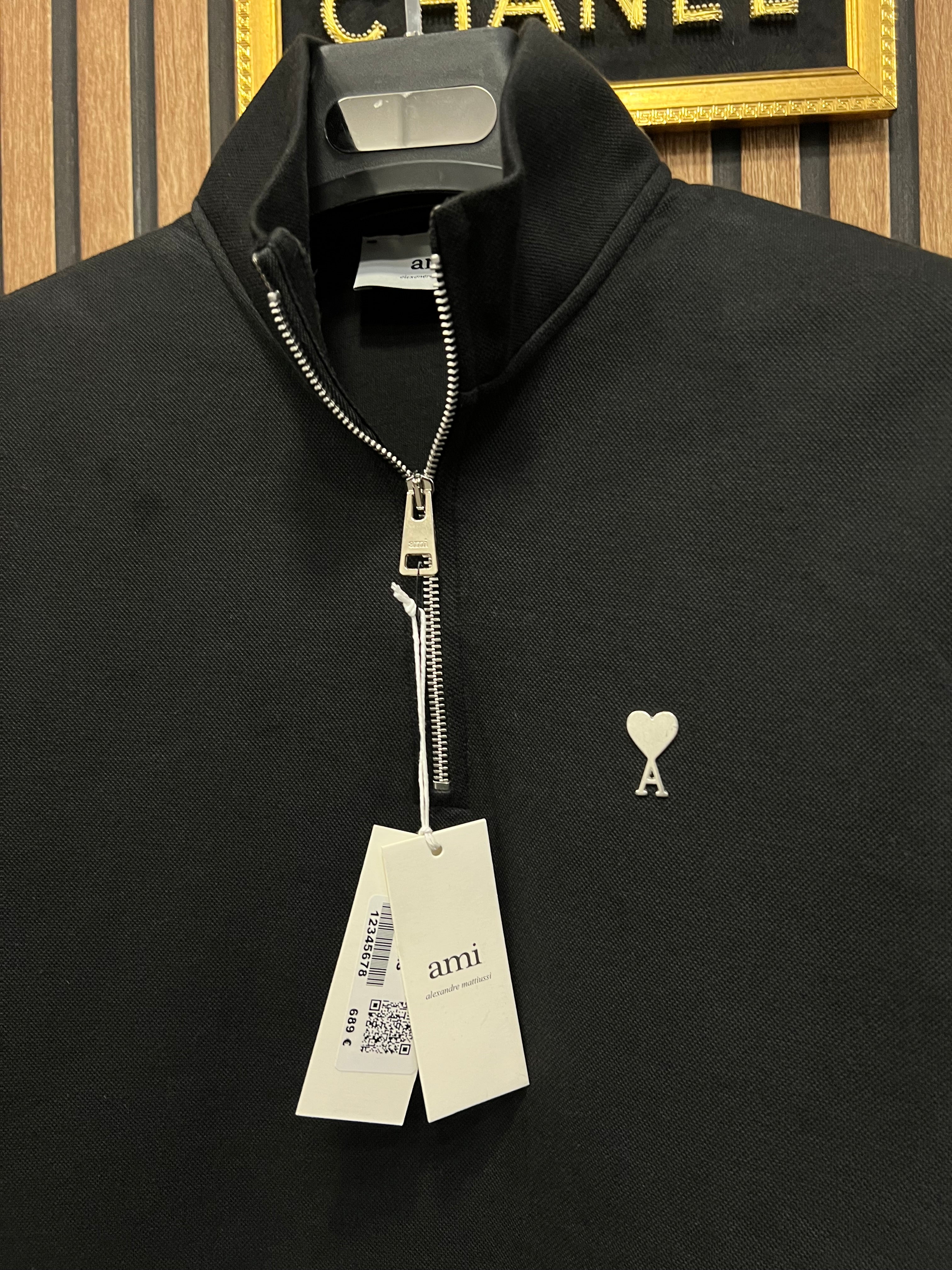 Ami μπλούζα με φερμουάρ στο γιακά a-017