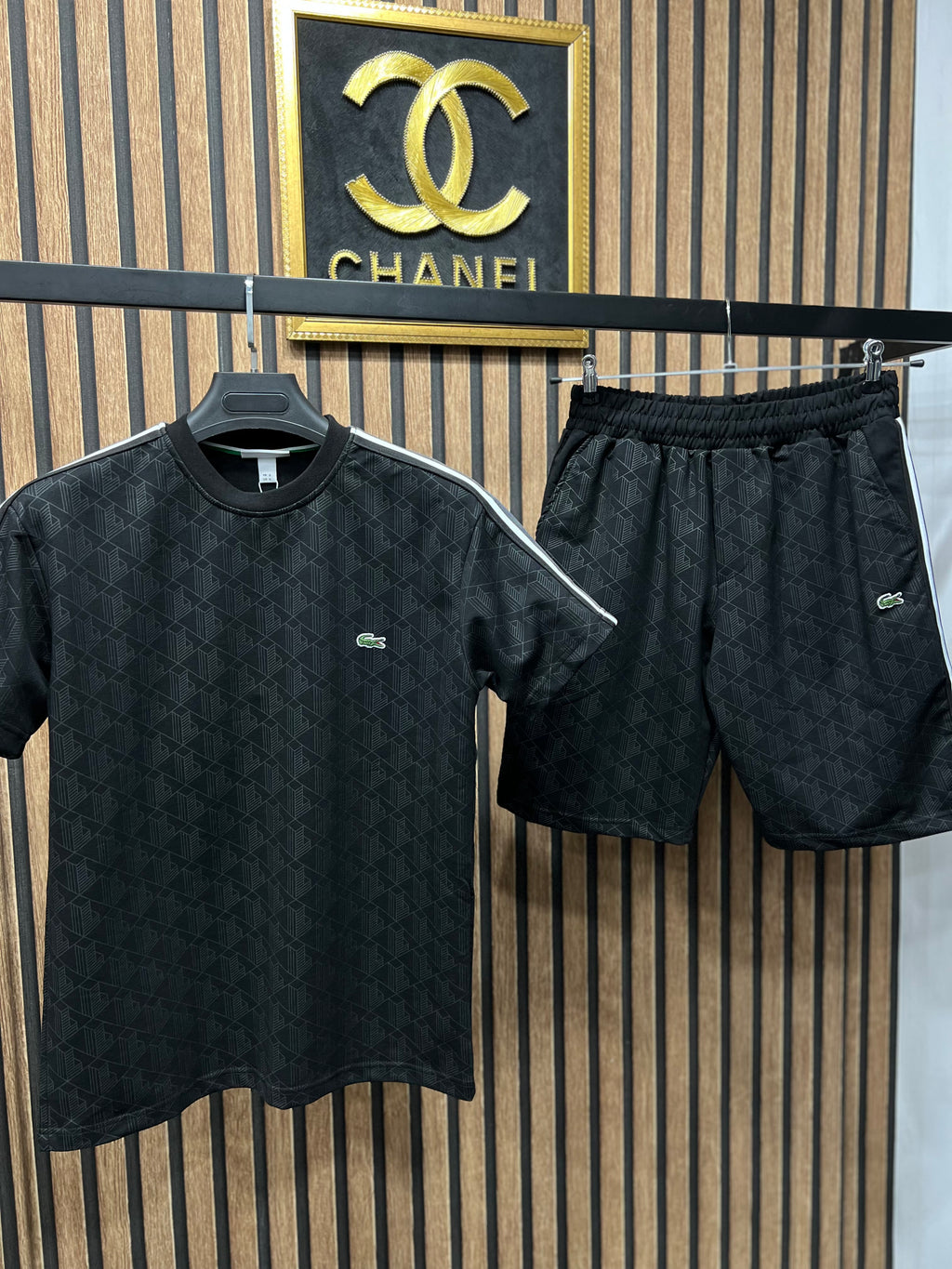 Lacoste monogram σετ με βερμούδα l-2790