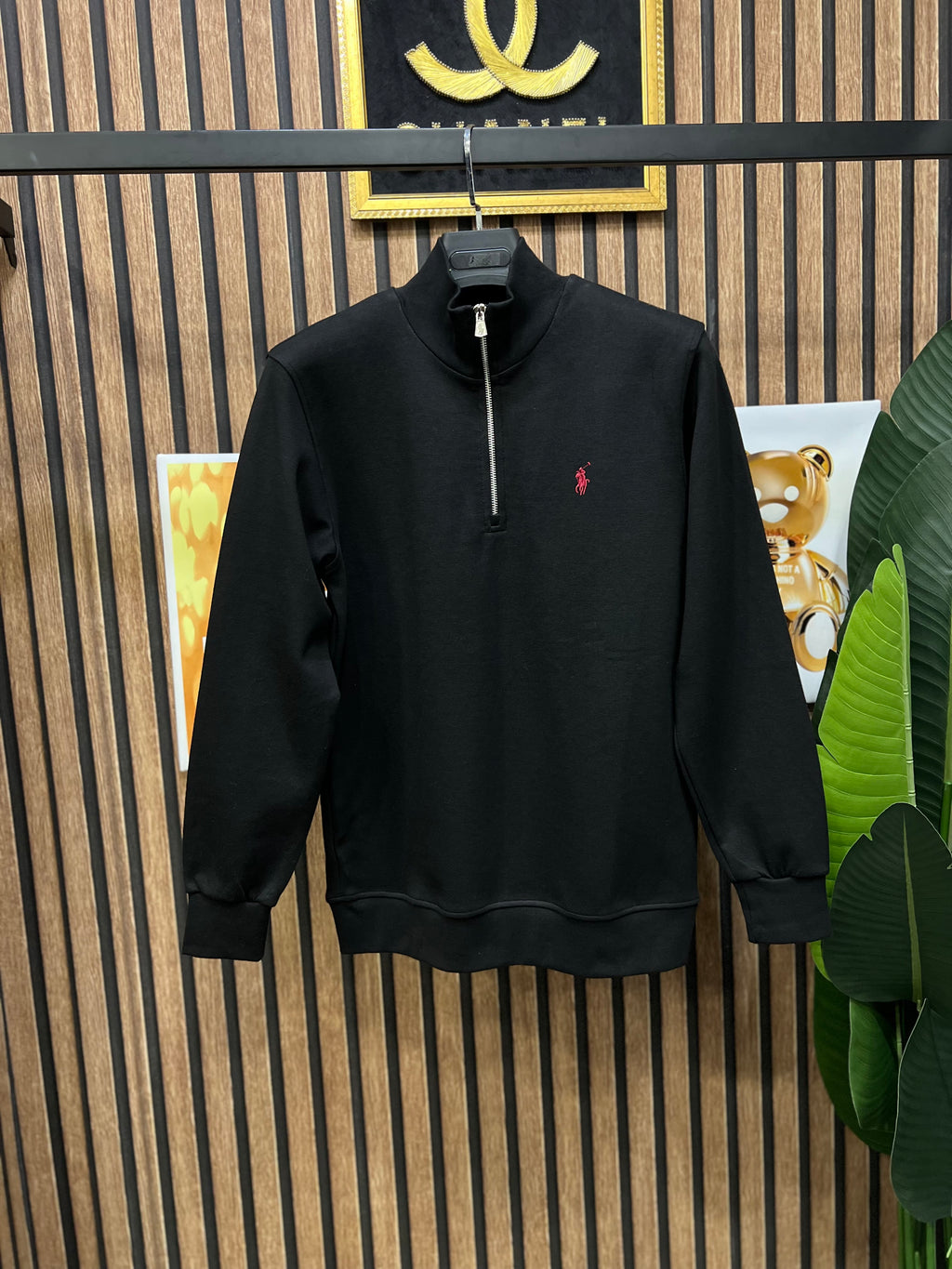 Polo Ralph Lauren πικέ μπλούζα με φερμουάρ στο γιακά p-1013
