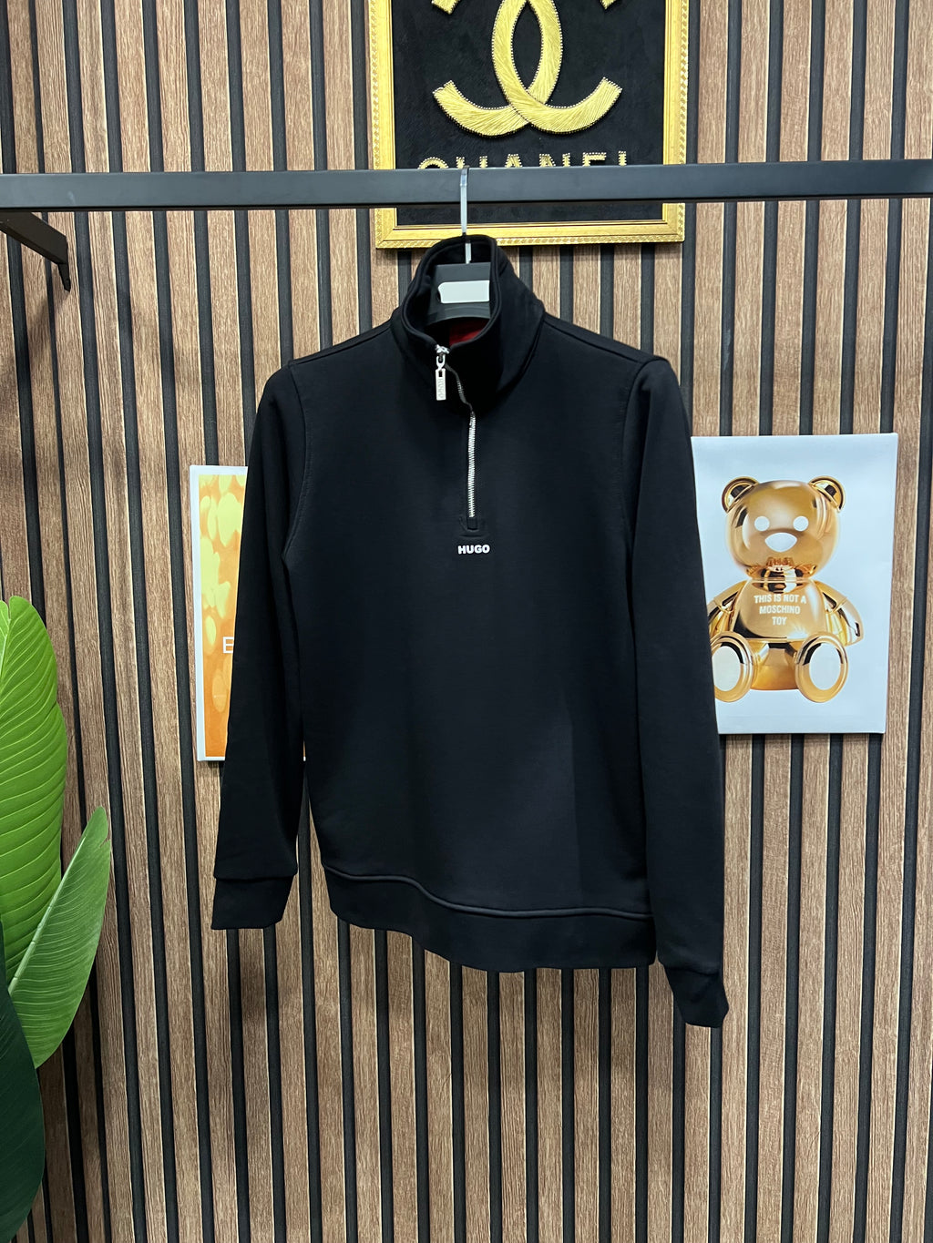 Hugo Boss μπλούζα με φερμουάρ στο γιακά h-020