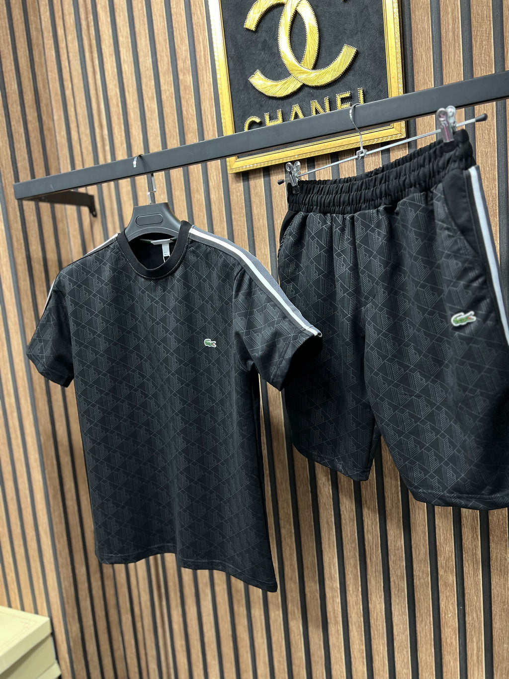 Lacoste monogram σετ με βερμούδα l-2790