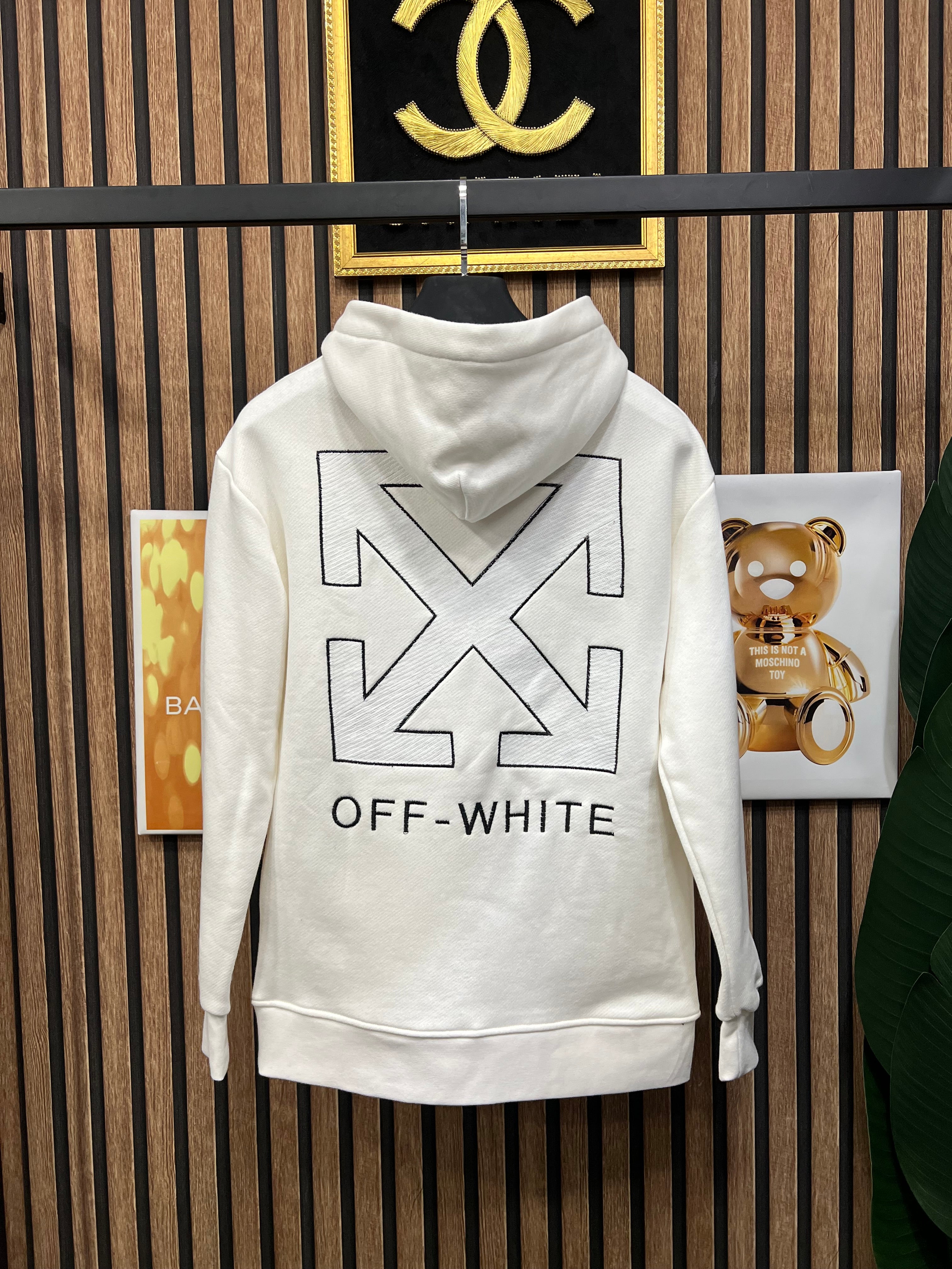 Off White φούτερ με κουκούλα o-1035
