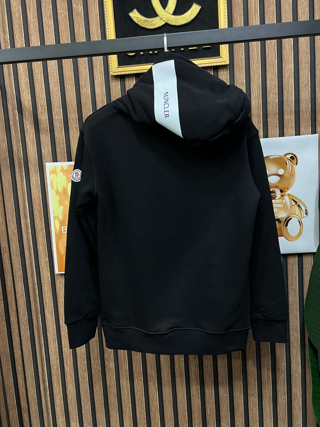 Moncler φούτερ ζακέτα με επιγραφή στη κουκούλα m-1024
