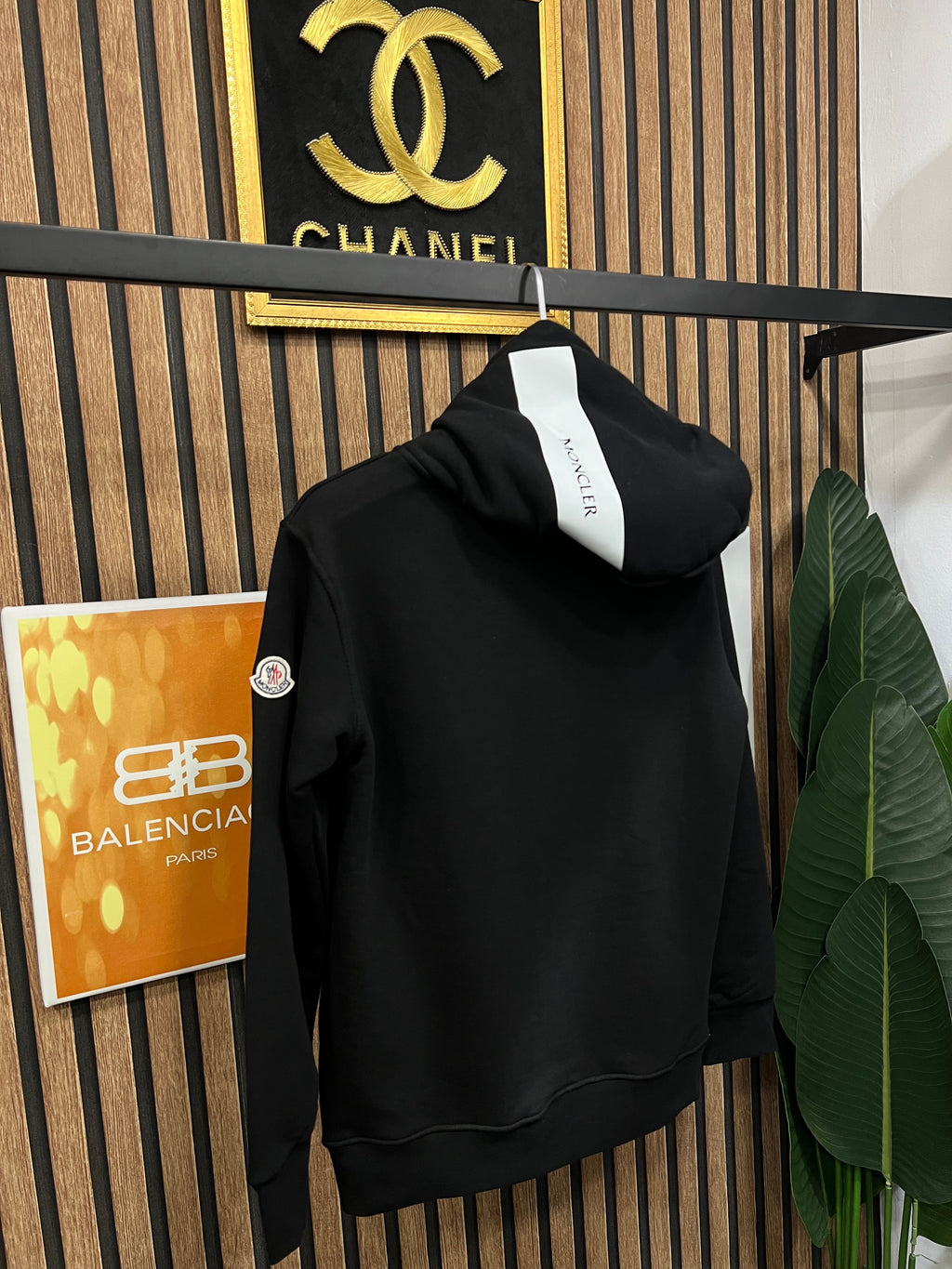 Moncler φούτερ ζακέτα με επιγραφή στη κουκούλα m-1024