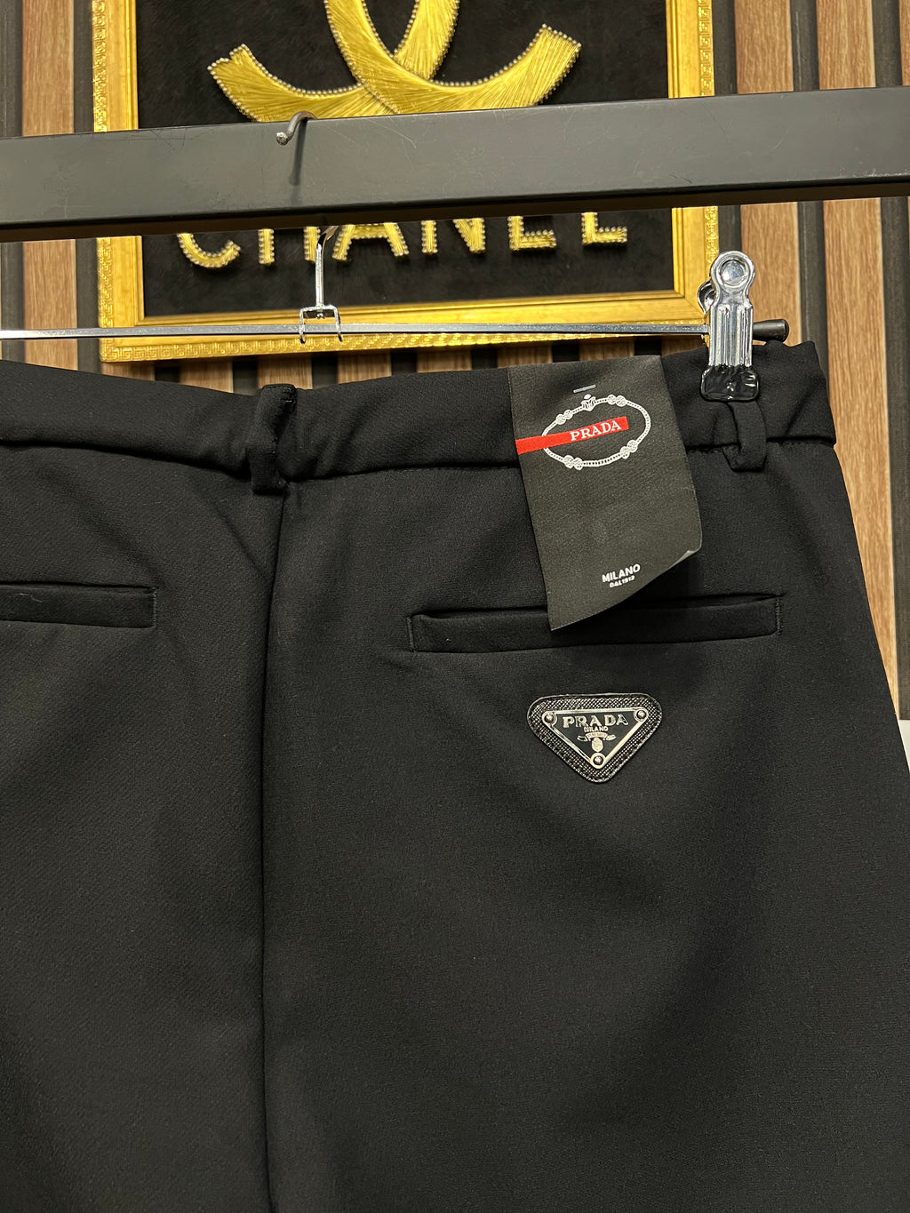 Prada μαύρο παντελόνι p-0056