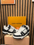 Louis Vuitton Trainers Black /White Monogram Leather and Denim LVTrainer Sneaker lv-38