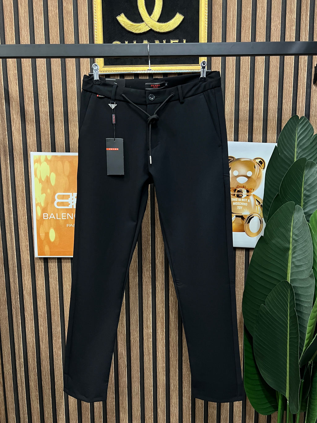 Prada μαύρο παντελόνι p-0056