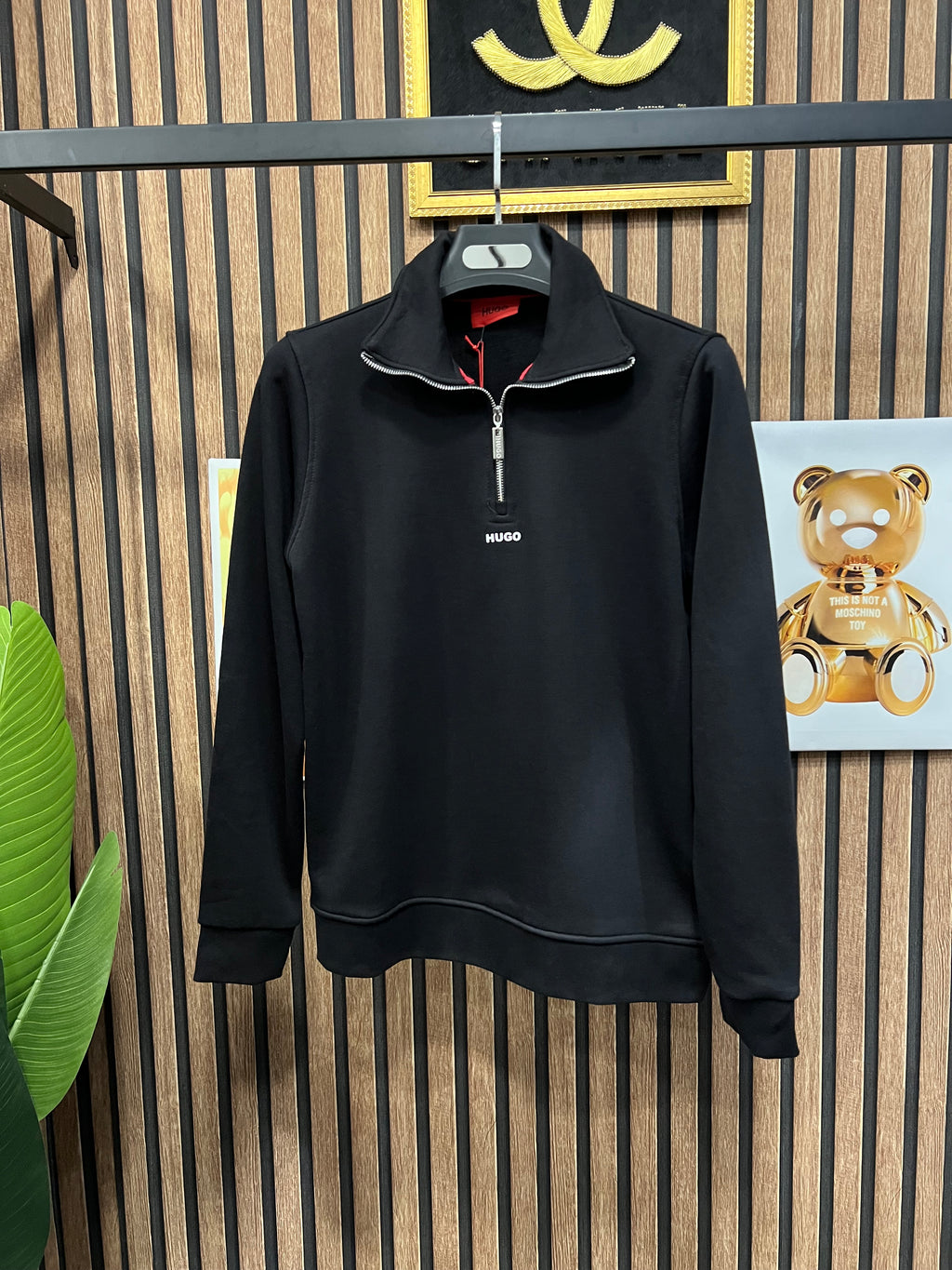 Hugo Boss μπλούζα με φερμουάρ στο γιακά h-020