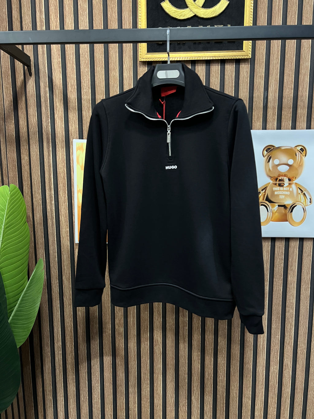 Hugo Boss μπλούζα με φερμουάρ στο γιακά h-020