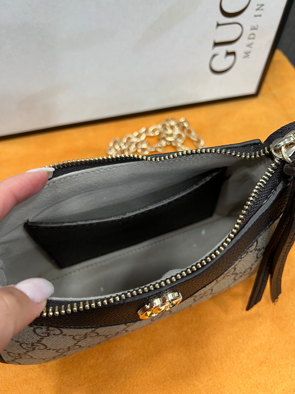Τσάντα Gucci  Ophidia mini bag  GG Supreme σε μπεζ g-0220