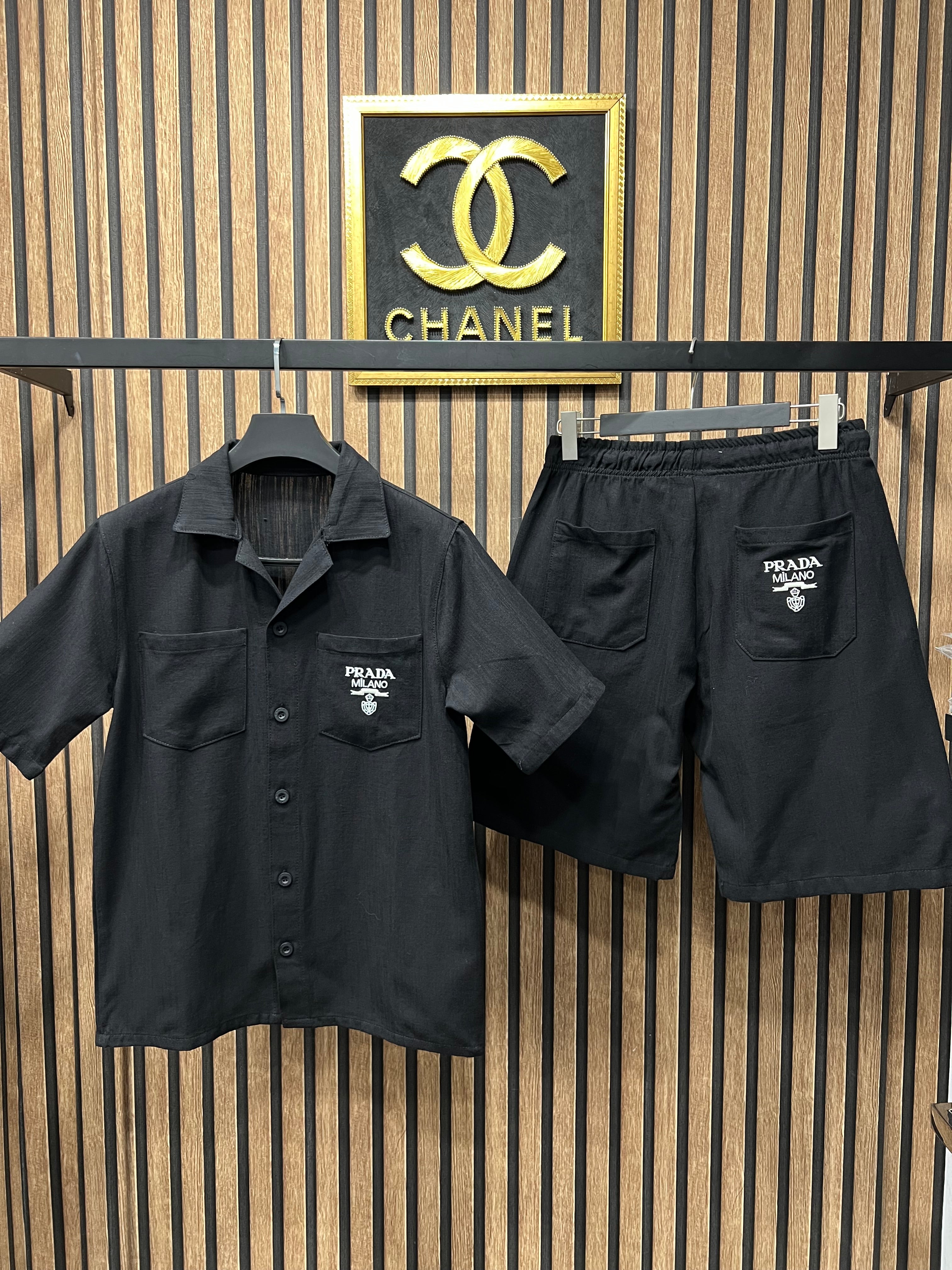 Prada σετ πουκάμισο με βερμούδα p-2783