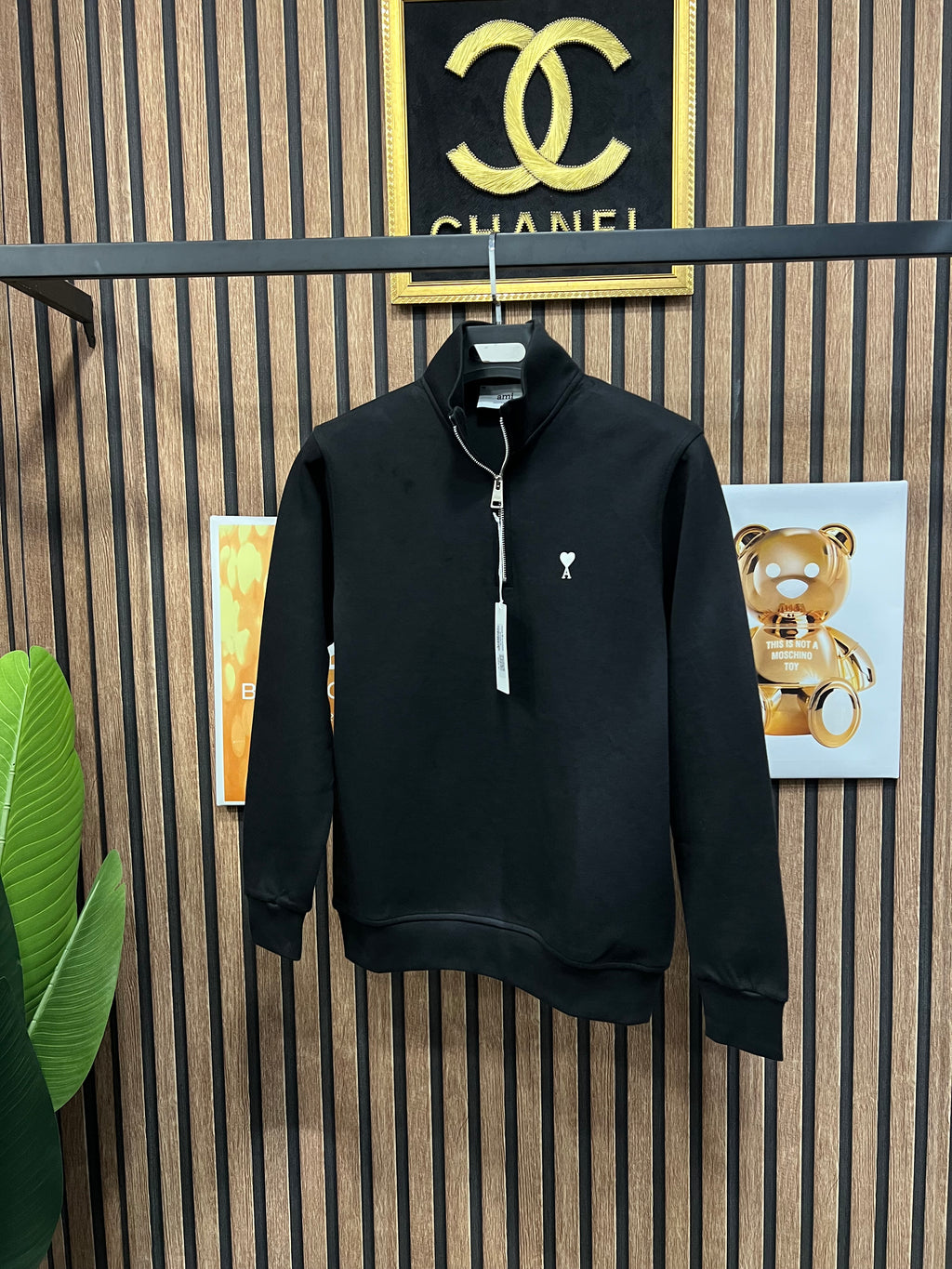 Ami μπλούζα με φερμουάρ στο γιακά a-017