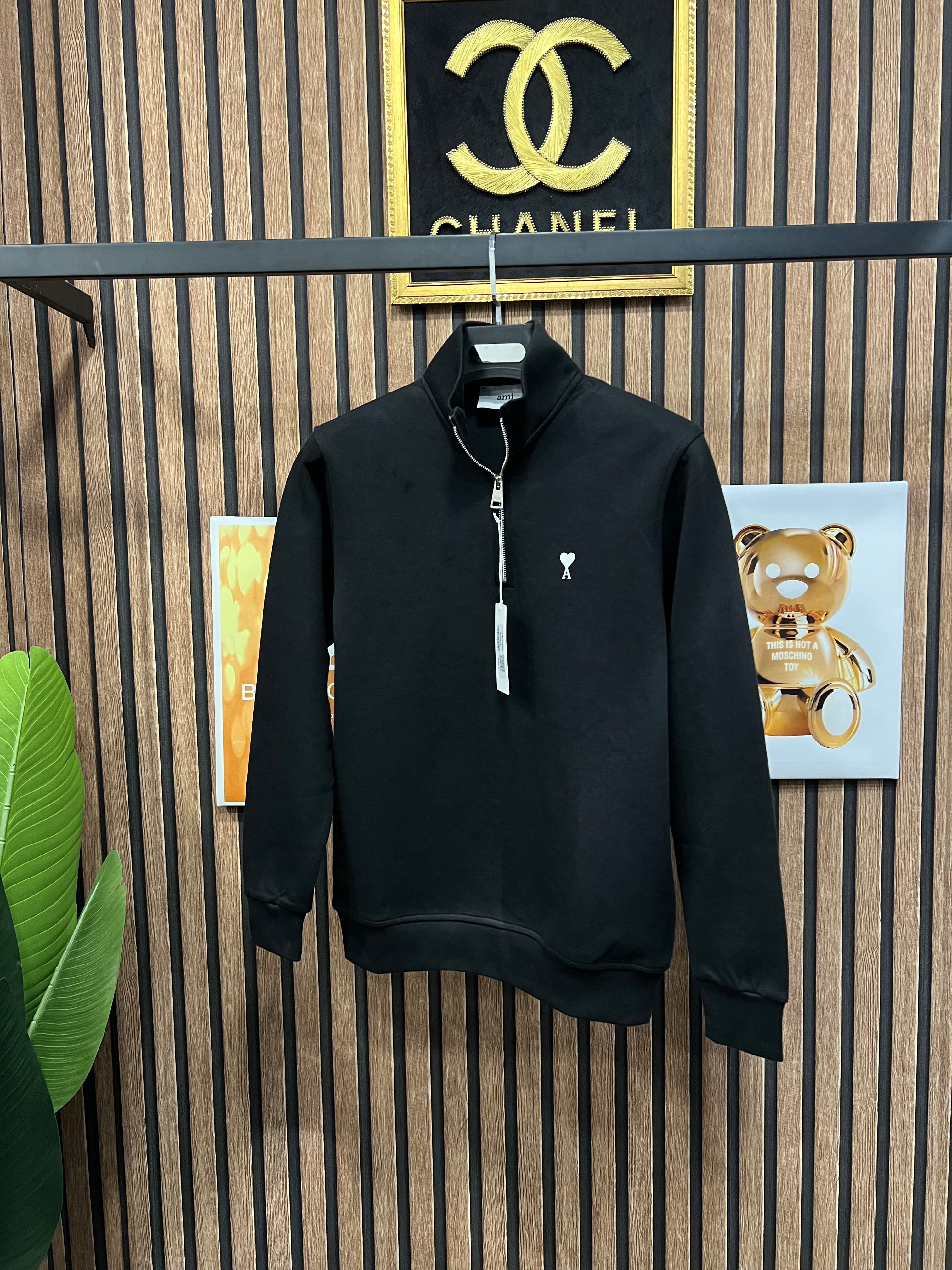 Ami μπλούζα με φερμουάρ στο γιακά a-017