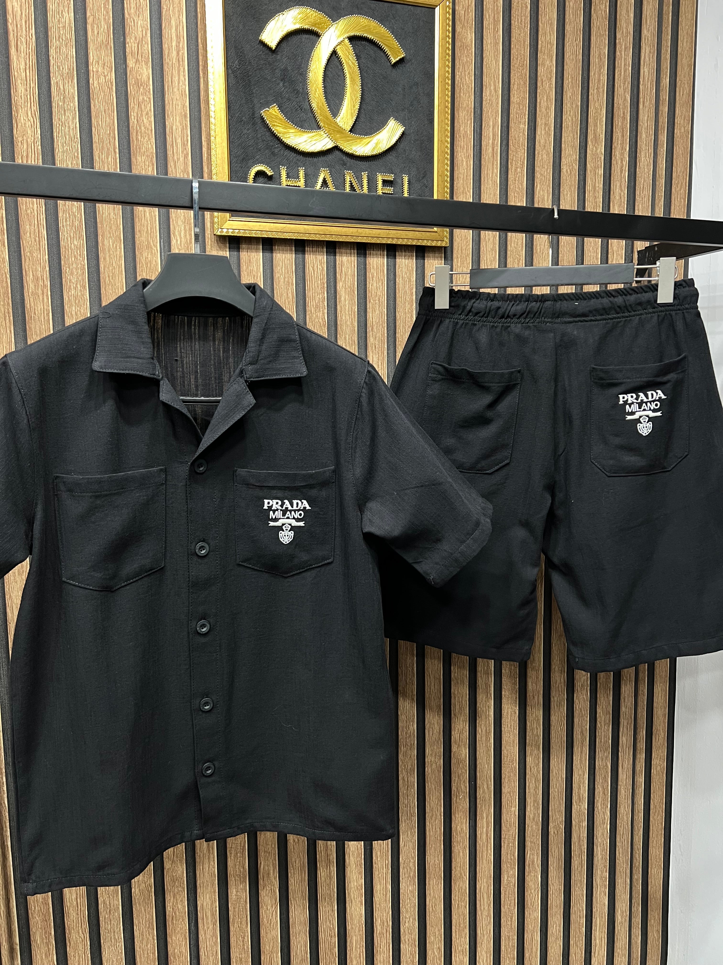 Prada σετ πουκάμισο με βερμούδα p-2783