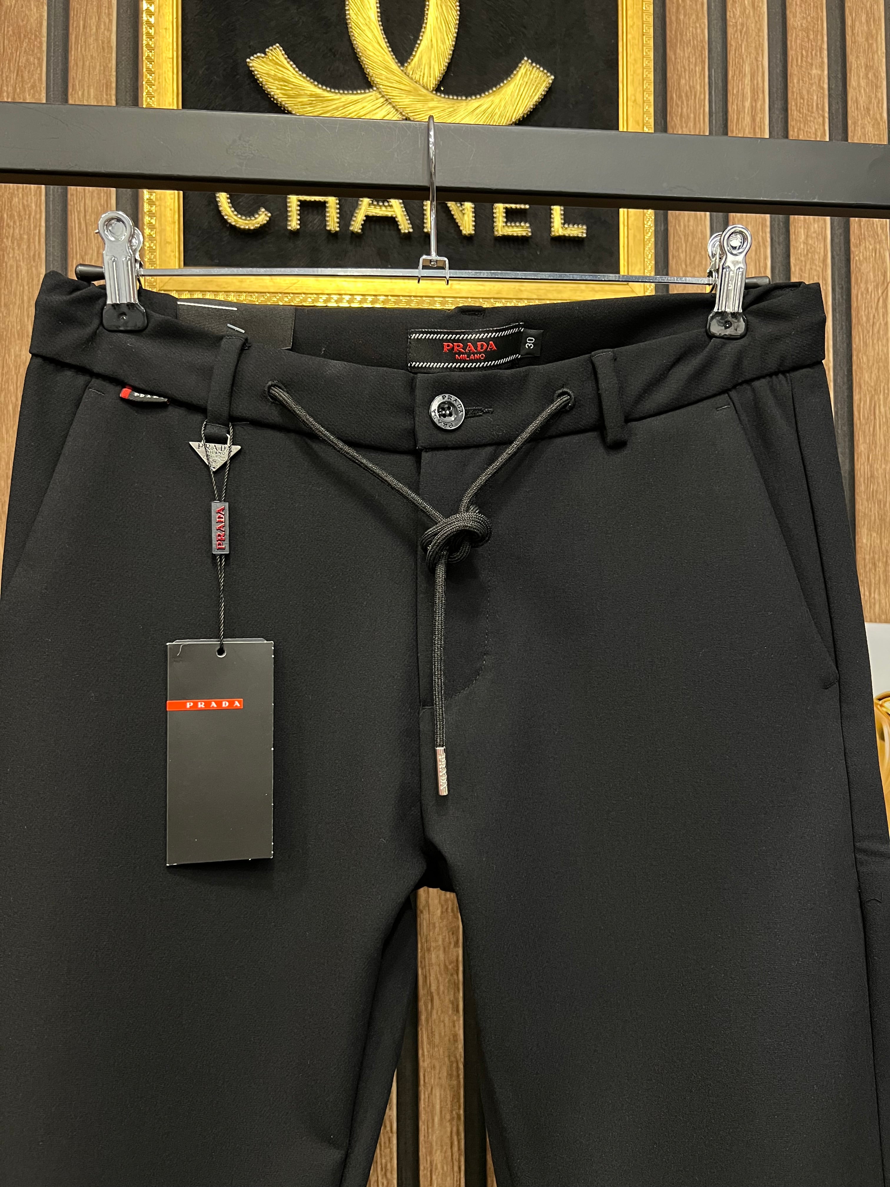 Prada μαύρο παντελόνι p-0056