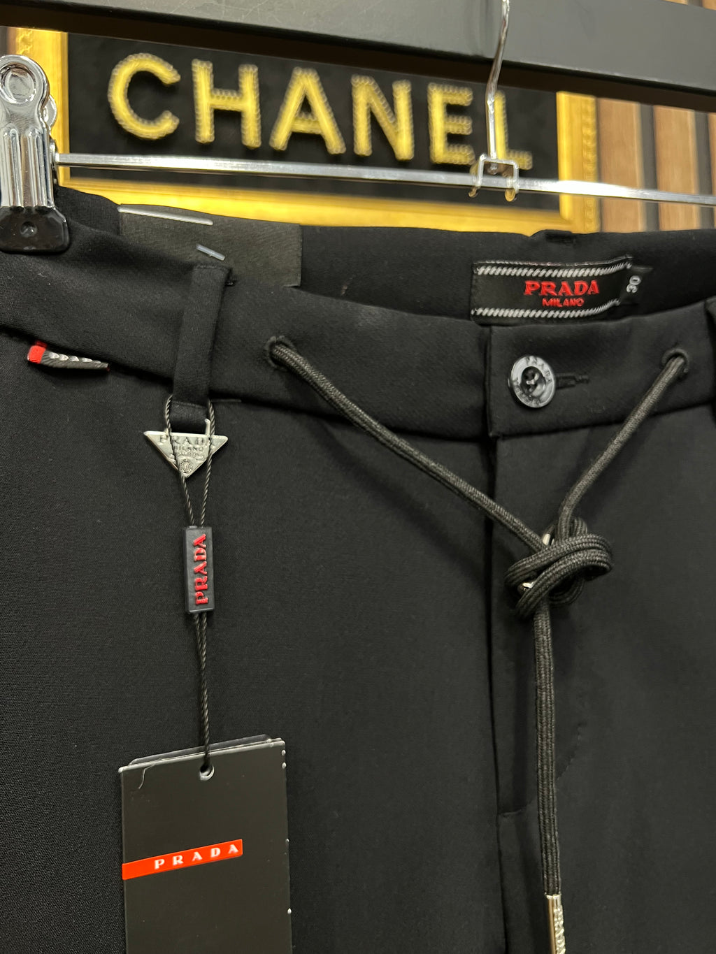 Prada μαύρο παντελόνι p-0056
