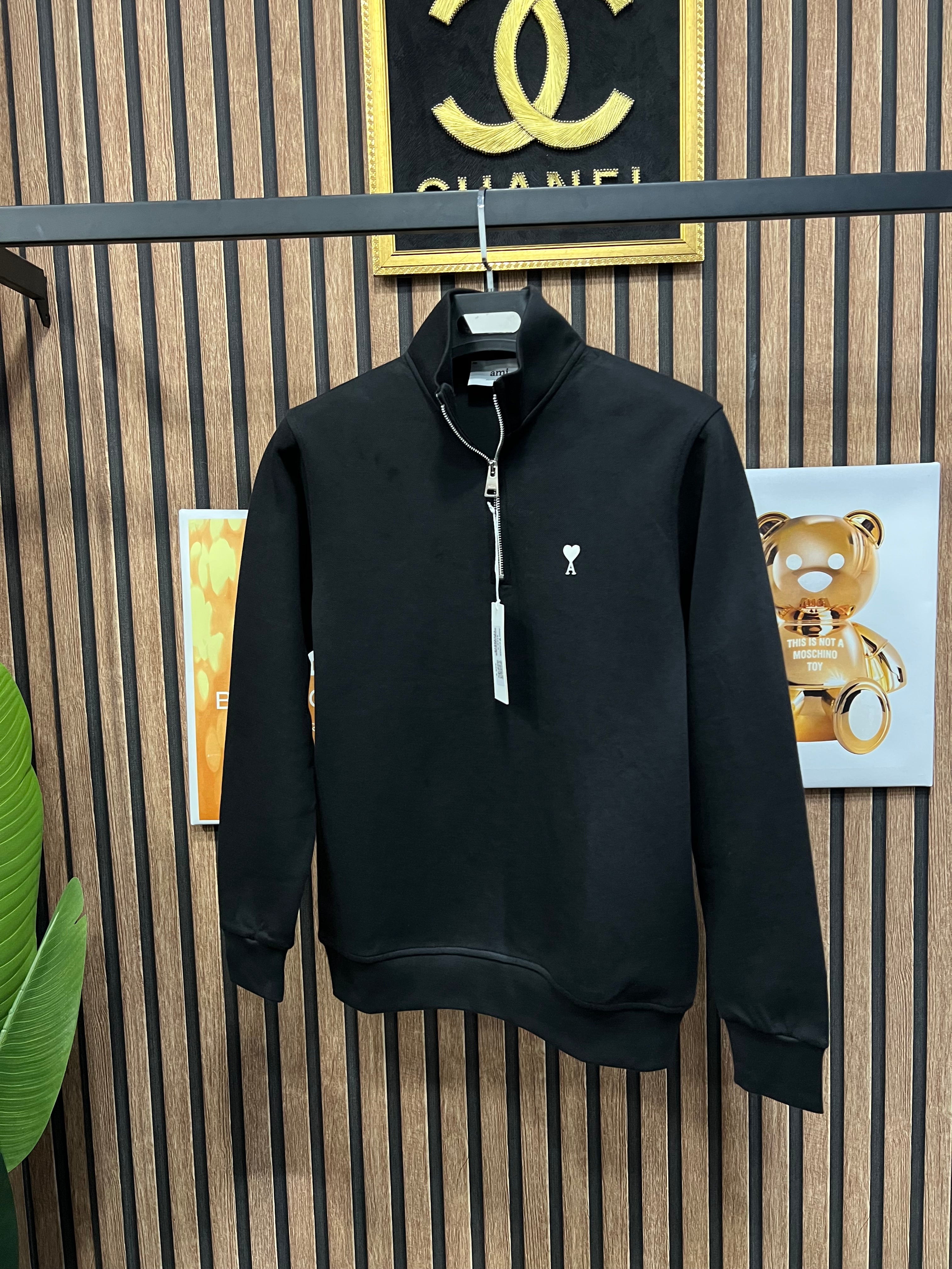 Ami μπλούζα με φερμουάρ στο γιακά a-017