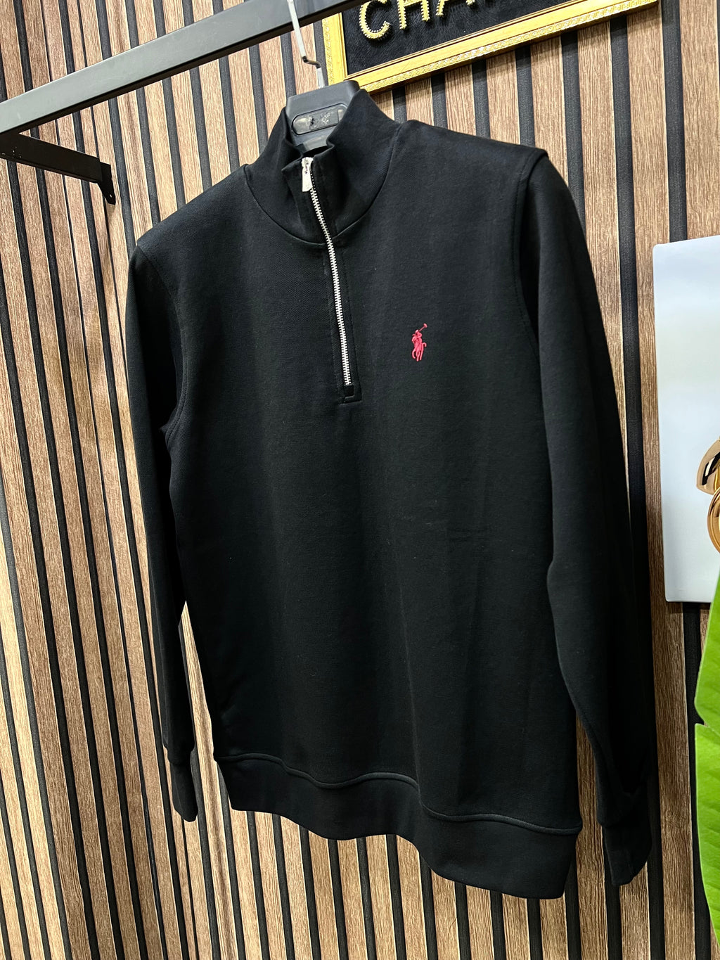 Polo Ralph Lauren πικέ μπλούζα με φερμουάρ στο γιακά p-1013